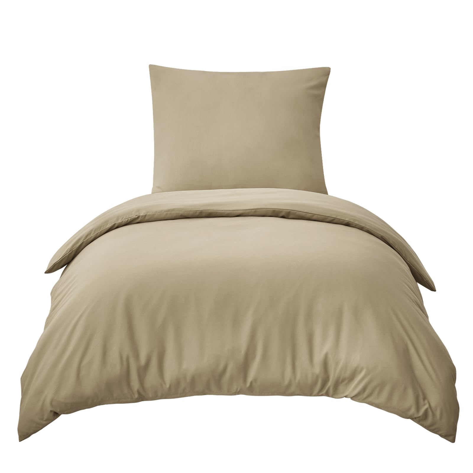 RUIKASI Bettwäsche 155x220 Khaki 2teilig - Polyester Mikrofaser Bettwäsche-Sets Oeko-TEX, Bettbezüge 155 x 220cm + Kissenbezüge 80x80cm mit Reißverschluss, Weich und Bügelfrei