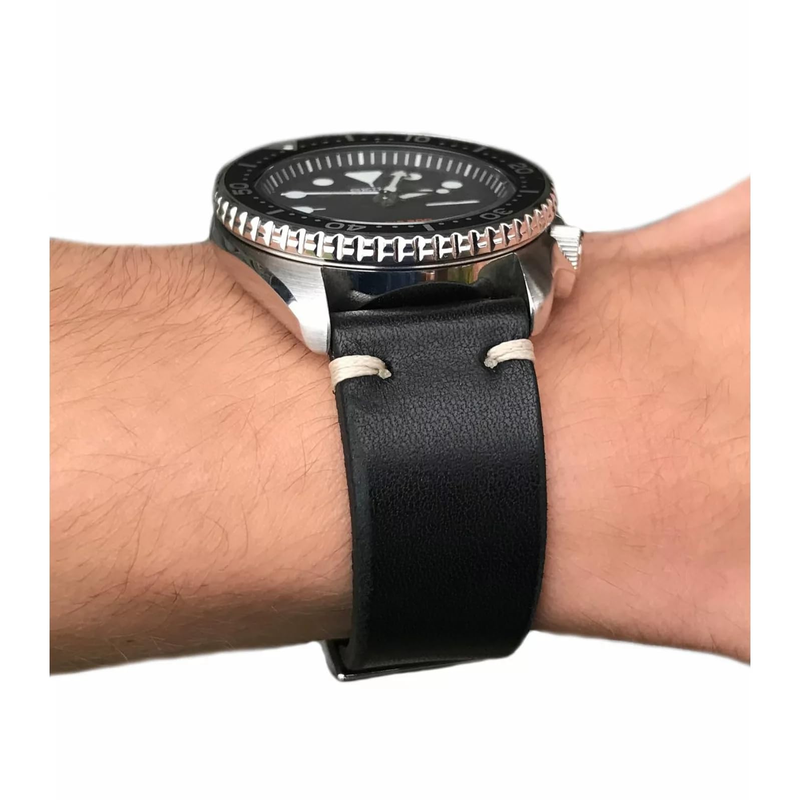 Vintage-Uhrenarmband | 7 Farben - 18, 19, 20, 21, 22 mm - Schließe: Silber Poliert | Rindsleder (Pflanzlich Gegerbt) | Ersatz-Armband