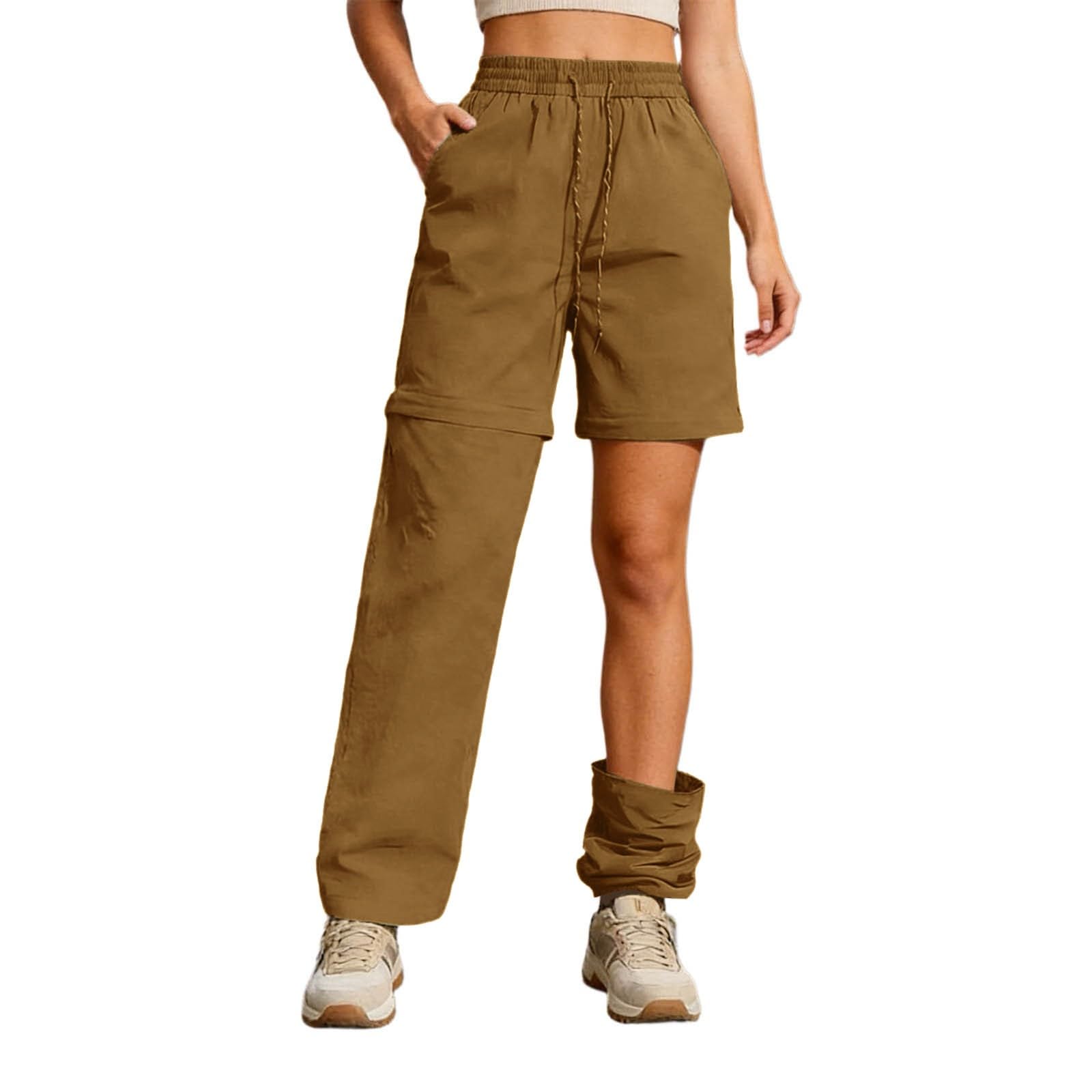 Pantalon Randonnée Femme Zippé Convertible Léger à séchage Rapide léger et Amovible étanche Respirant et à Séchage Rapide idéal pour Le Safari, pour l'été et Le Travail