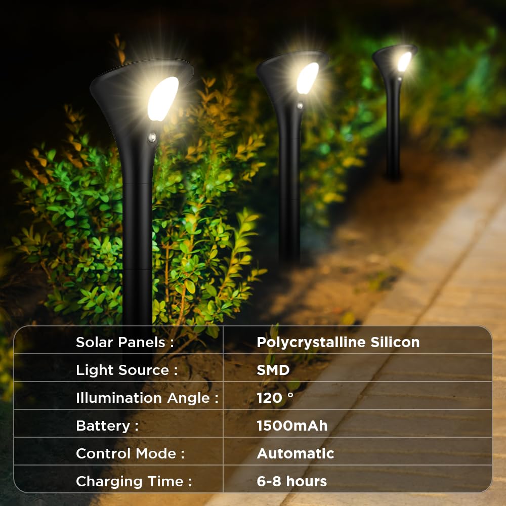 Lote de 3 lámparas solares para exterior, detectores de movimiento, foco solar exterior, 3 modos de iluminación solar 1500 mAh, impermeable IP65 para jardín, camino blanco cálido