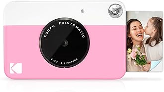 Kodak Printomatic Digital-Sofortdruckkamera - Vollfarbdrucke auf ZINK 2 x 3 Zoll Fotopapier mit klebriger Rückseite (pink) Druckspeicher sofort (USB nicht im Lieferumfang enthalten)