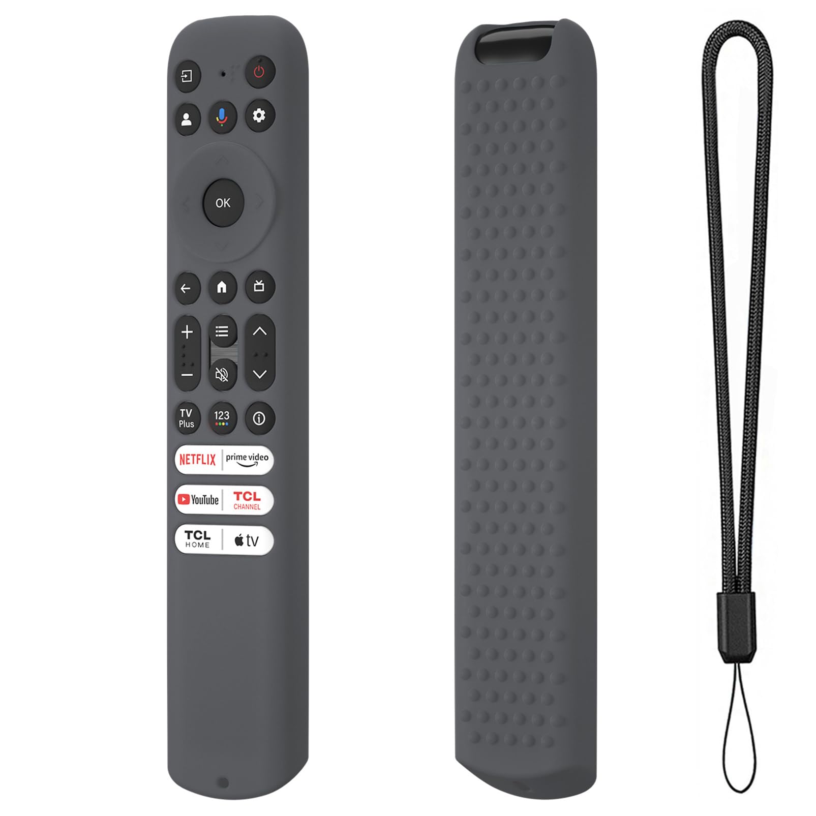 Hi Color Silicone Cover for TCL RC813 FMB1/RC923/RC902V Remote Protective Case Sleeve for TCL Smart TV Remote RC813 FMB1 Case Cover (Dark Grey)