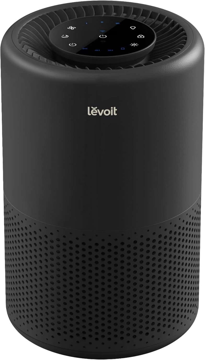 LEVOIT Air Purifier for Home Bedroom, Smart WiFi Alexa Control, Covers up to 916 ft, 3-in-1 Filter with HEPA Sleep Mode for Allergies, Pollutants, Smoke, Dust, 27dB Quiet, Core 200S-P, Black Black WIFI enabled Purifier