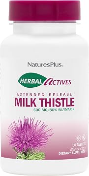 NaturesPlus Herbal Actives Milk Thistle, Extended Release - 30 Tablets - Non-GMO, Vegetarian, Gluten Free - 30 Servings