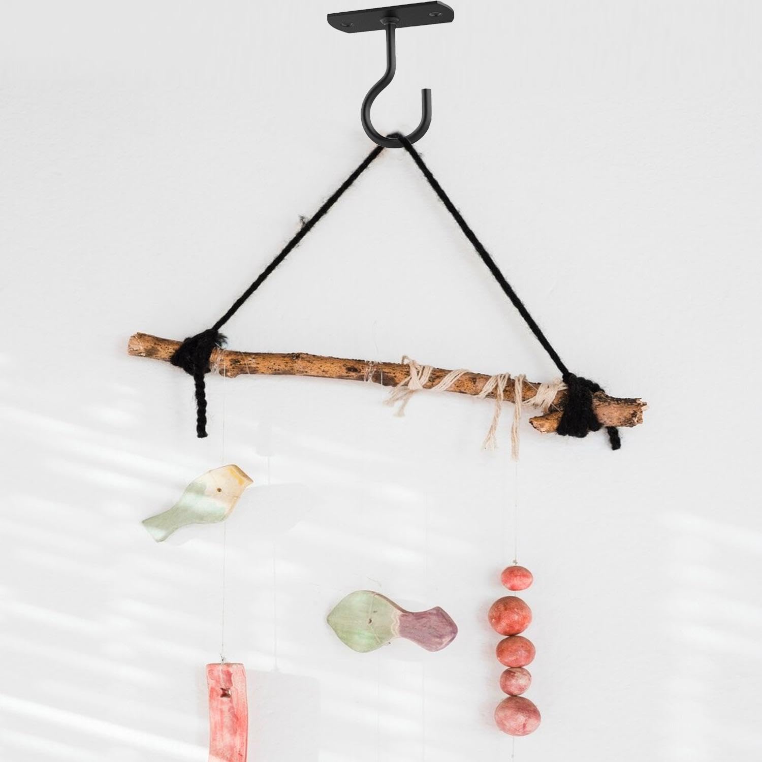 4 Pieces of Hanging Hooks, Plant Wall Hooks, Home Accessories, Item Fixing Hooks, Flower Basket Hooks, Pieces Black - Image 4