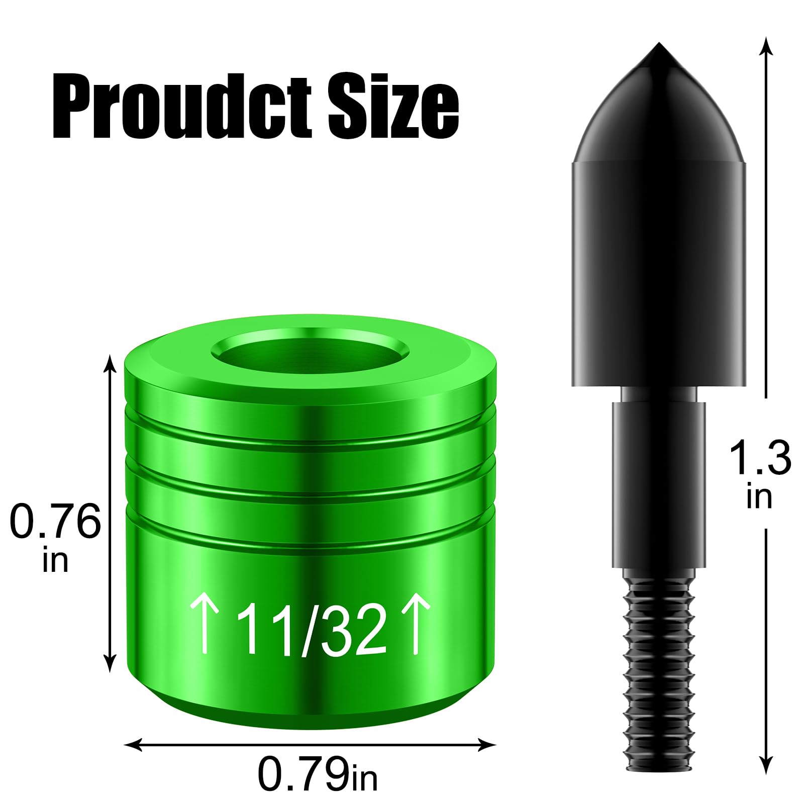 VORIGY 2PCS Green Crossbow Bolt Decocking Heads - Universal Fit Hunting & Competition Crossbow Arrow Release Tips for Recurve & Compound Bows