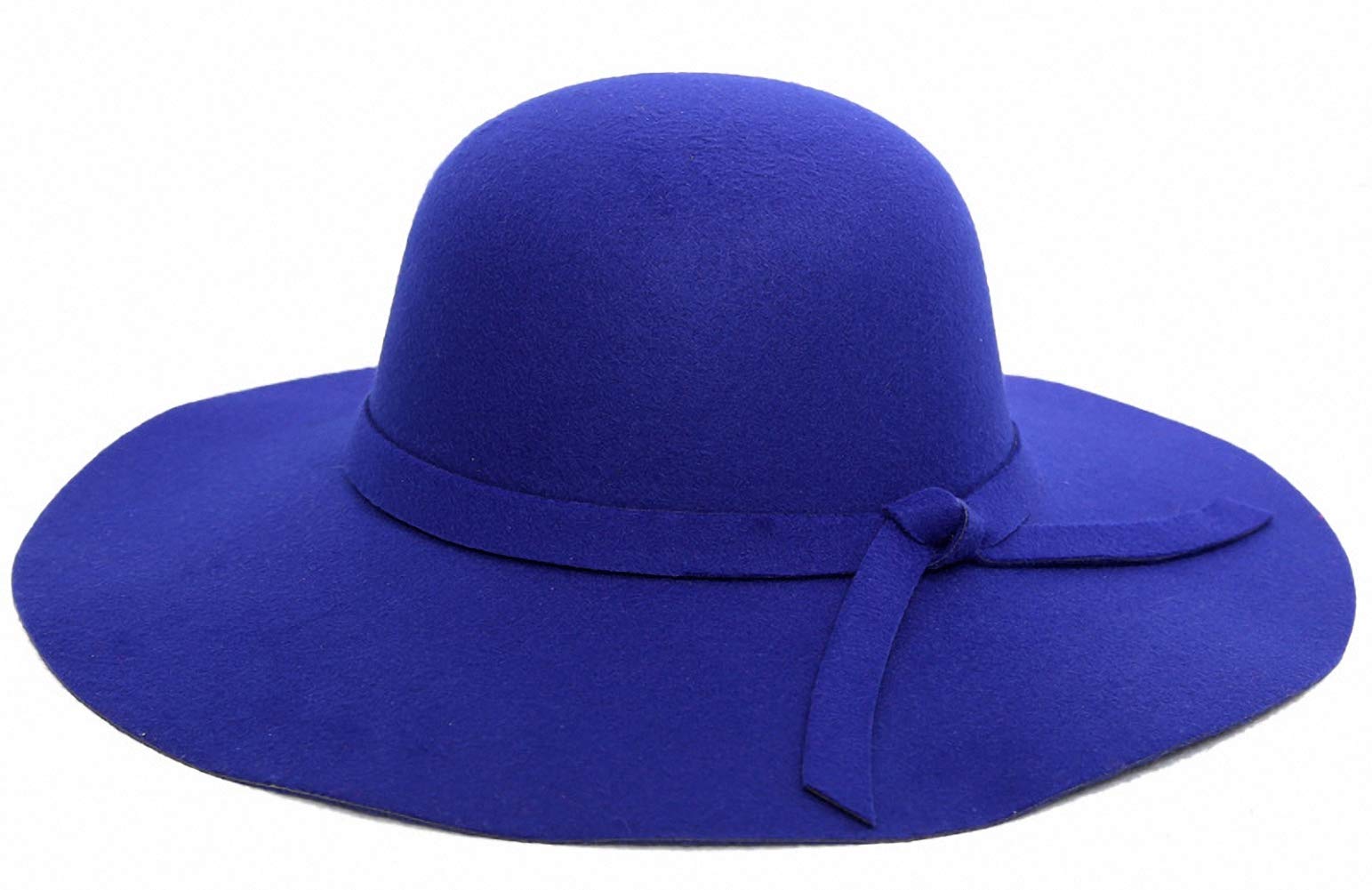 Ulalaza Women Solid Color Flat Brim Hats Bucket Bowler Fedora Floppy Derby Felt Hat Winter Warm Cap