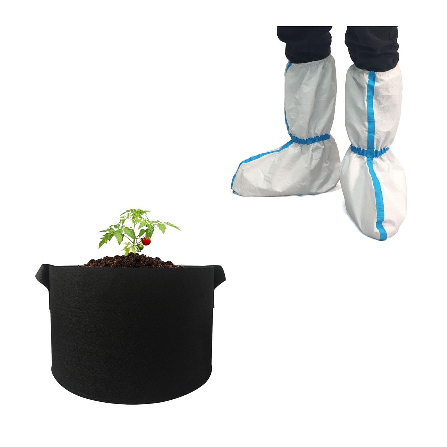 ZMDREAMPack of 25 Grow Bags 3 Gallons and Disposable Boot Covers