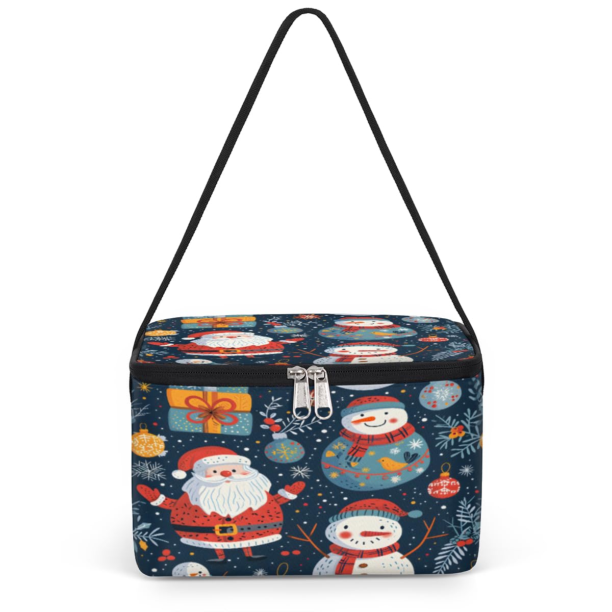 GzLeyigou Christmas Snowman Decor Lunch Bags for Women Men 9 Cans, Hot & Cold Food Delivery Bag Insulated Grocery Bag Insulated Lunch Box Cooler Bag for Office Work Picnic Beach