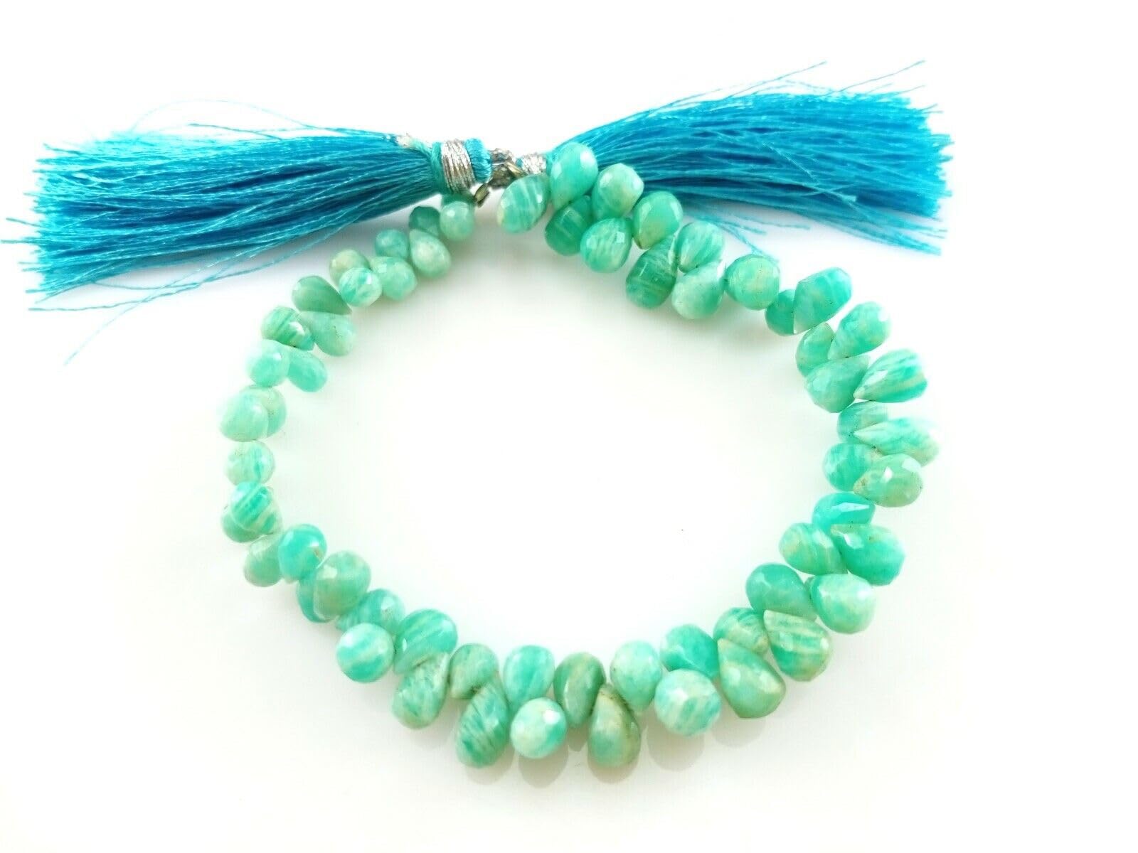 Perles en amazonite à facettes haut de gamme pour création de colliers raffinés