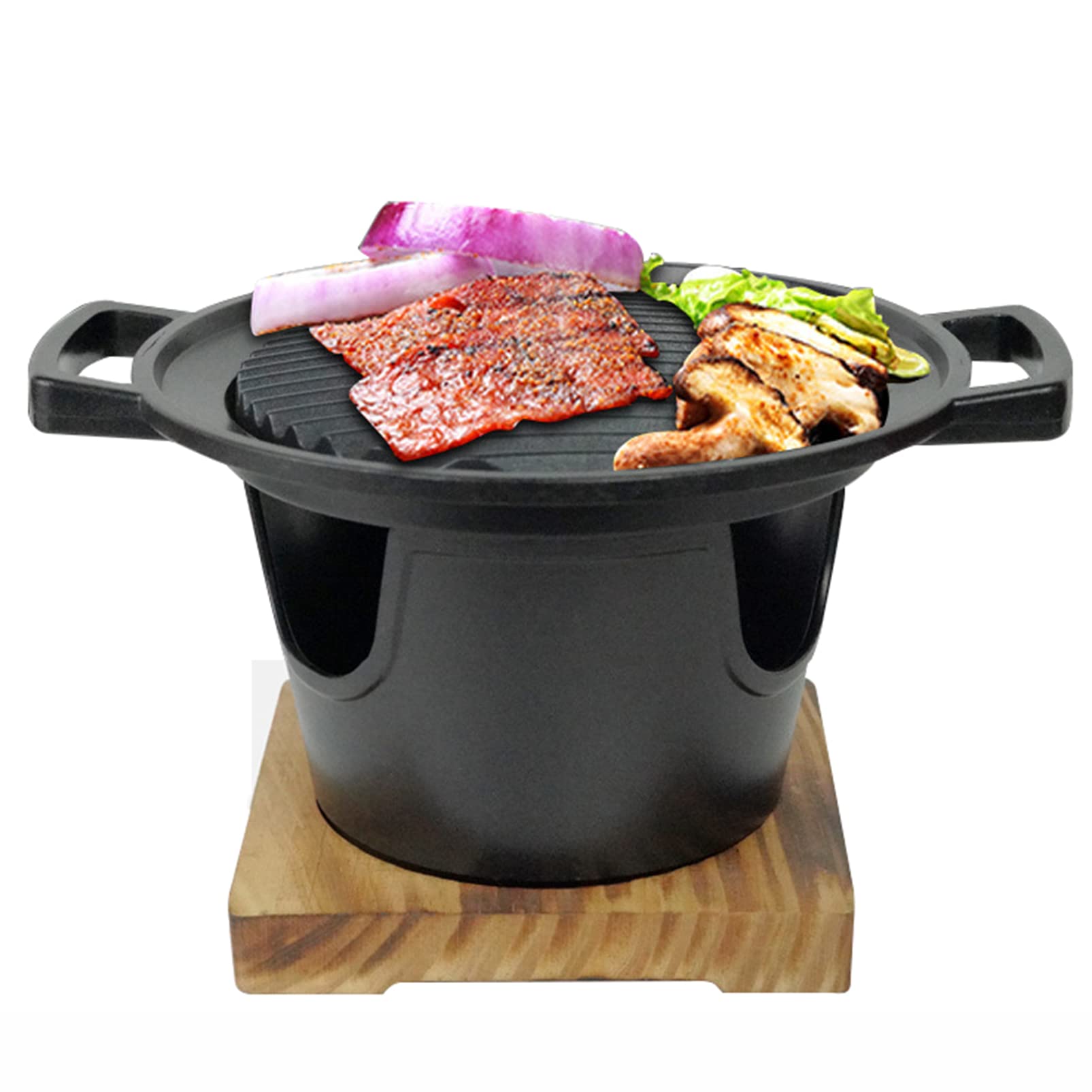 Home/Hotel Mini BBQ Grill Fornello ad Alcool da Tavolo, 18 cm Griglia per Piano Cottura Monoporzione Yakiniku Grill, Griglia Hibachi in Stile Giapponese Utensili per Barbecue in Lega di Alluminio, G