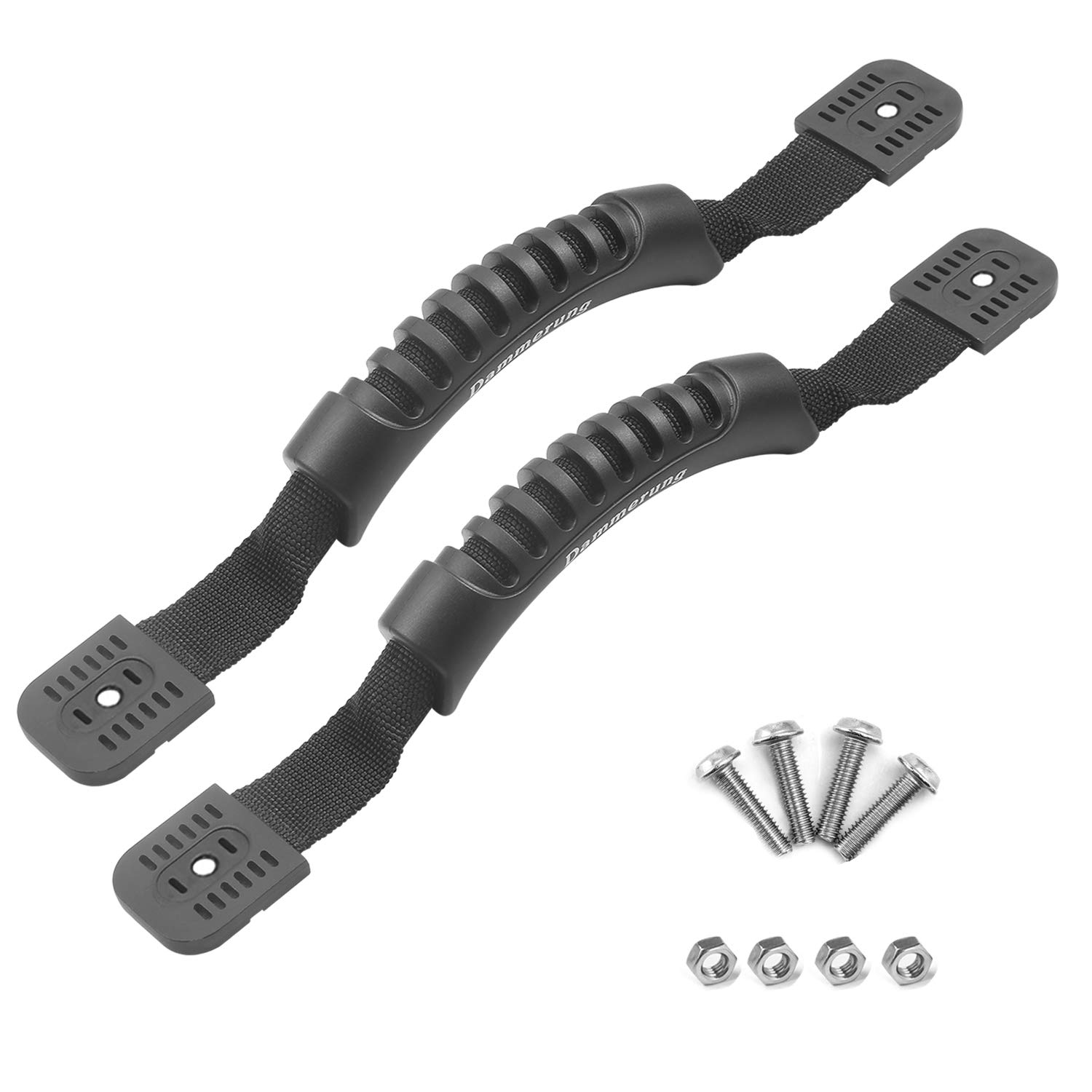 Dammerung Kayak Carry Handles with Screws Canoe Boat Side Mount Carry Replacement Handles Slightly Flexible Rubber Handles&600D Nylon Strap