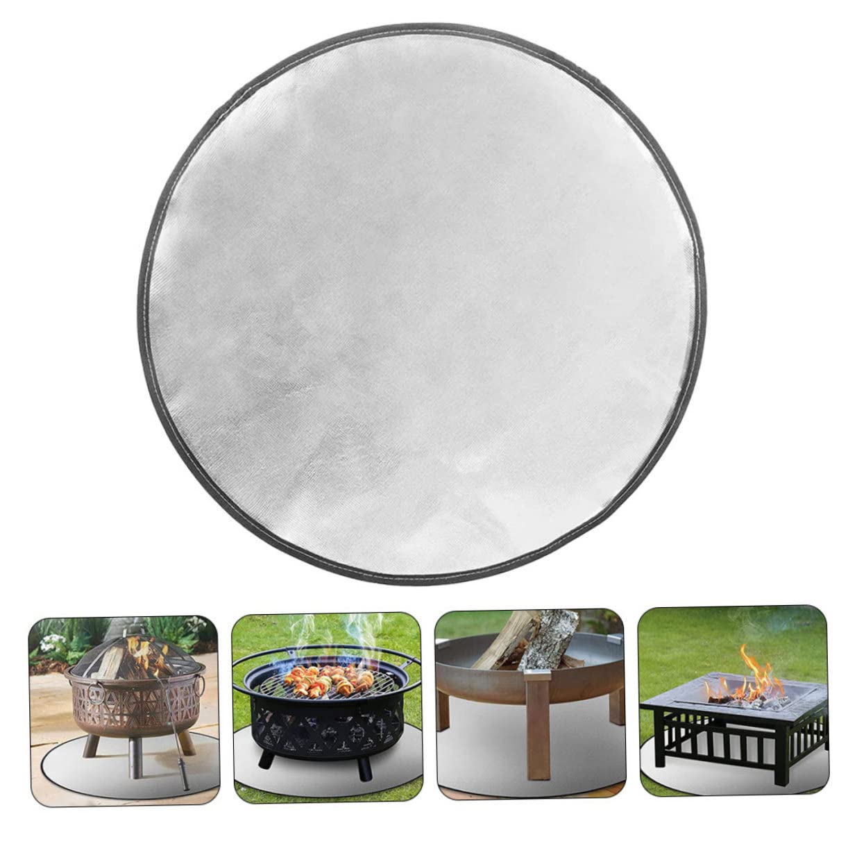 Abaodam Tappetino Protettivo per Pavimento del Braciere Barbecue da Tappeto Protettivo in Ignifugo Resistente al Facile da Pulire per Legno Decorativa