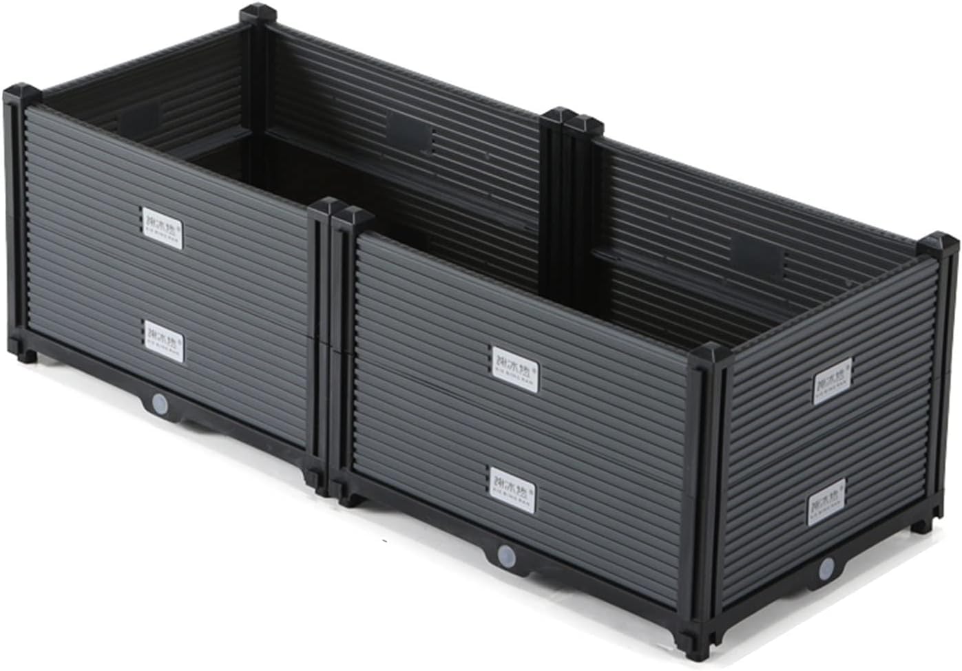 Garden Art 2 Layers Outdoor Plastic Raised Garden Bed Kit with Drainage Hole|Tall Vegetable Planting Boxes for Fresh Vegetables,Herbs, Flower Plants for Terrace and Balcony (100x40x33cm) GASE5001