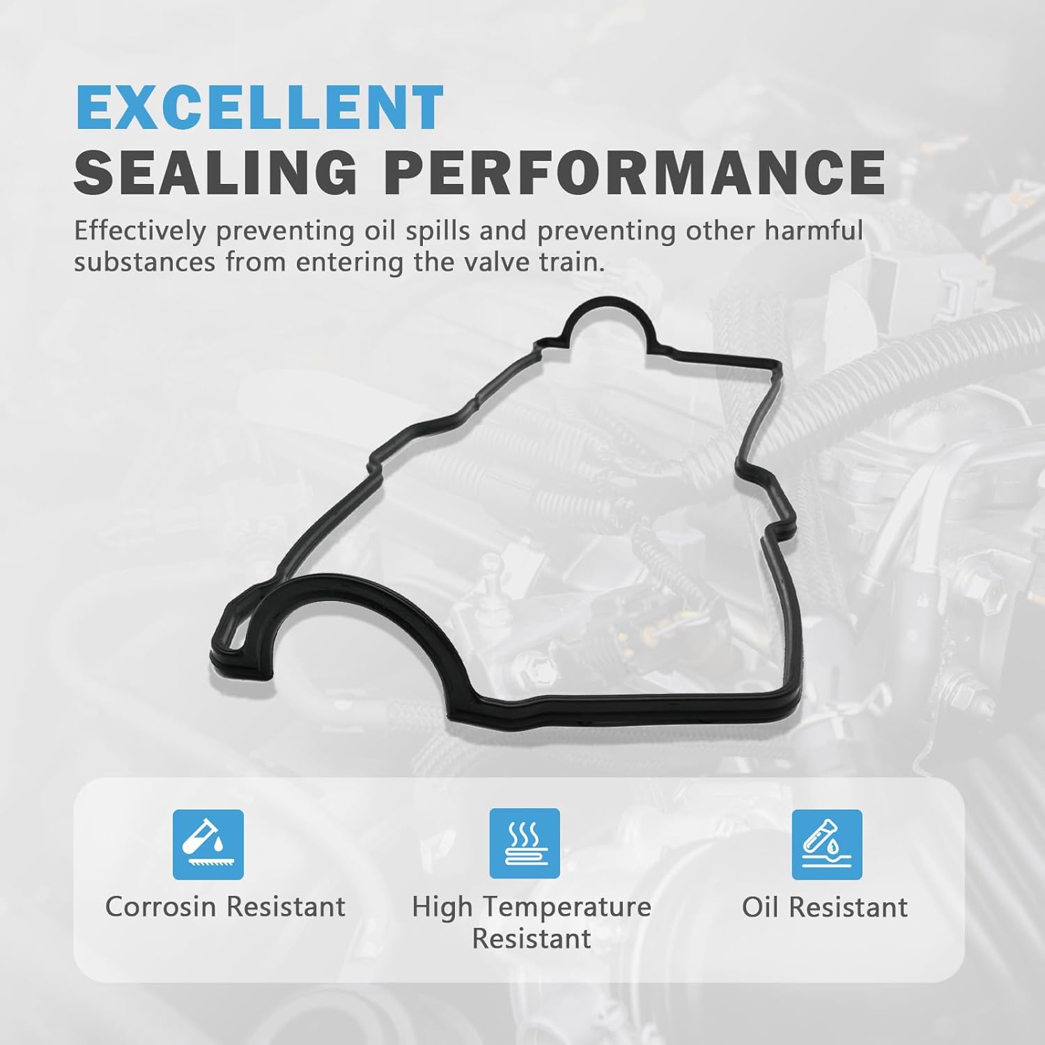 Engine Valve Cover Gasket Set Compatible with Toyota 4Runner Camry T100 Tacoma Tundra V6 3.4L Replacement for Lexus ES300 V6 3.0L 1992 1993 1994 1995 1996 1997 1998 1999 Replace VS50422R VC203