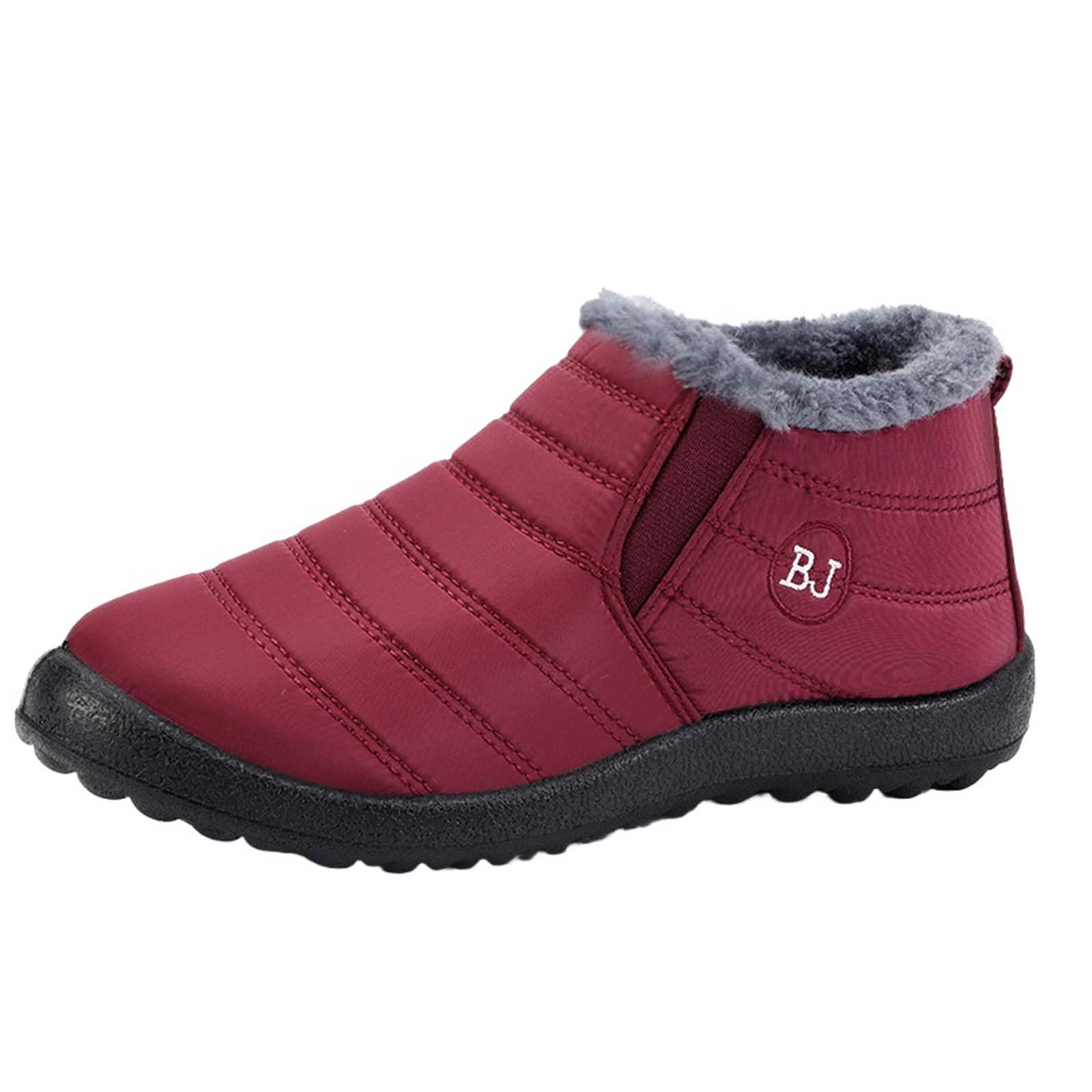 Snow Boots for Women Men Winter Warm Fur Lined Ankle Booties Indicativey Non-Slip Waterproof Lining Thickening Comfortable Slip