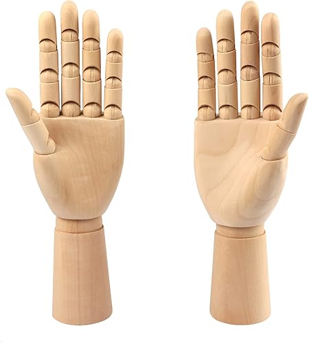 Modelo de mano de madera, 2 piezas, 12 pulgadas, mano izquierda y derecha, figura de maniquí con para exhibición de joyas a mano, decoración,