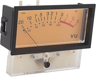 VU Meter Header, Easy to Use High Accuracy Excellent Stability Power Amplifier Level Meter 12V ABS with Backlight for Recording Studio(1000UA 50Ω)