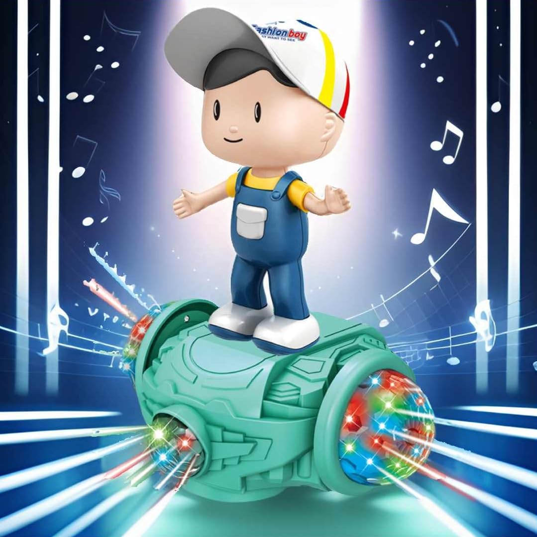 Goyal's 360 Degree Rotating Musical Dancing Toy with Attractive Multi Color Flashing Lights (Fashion Boy)