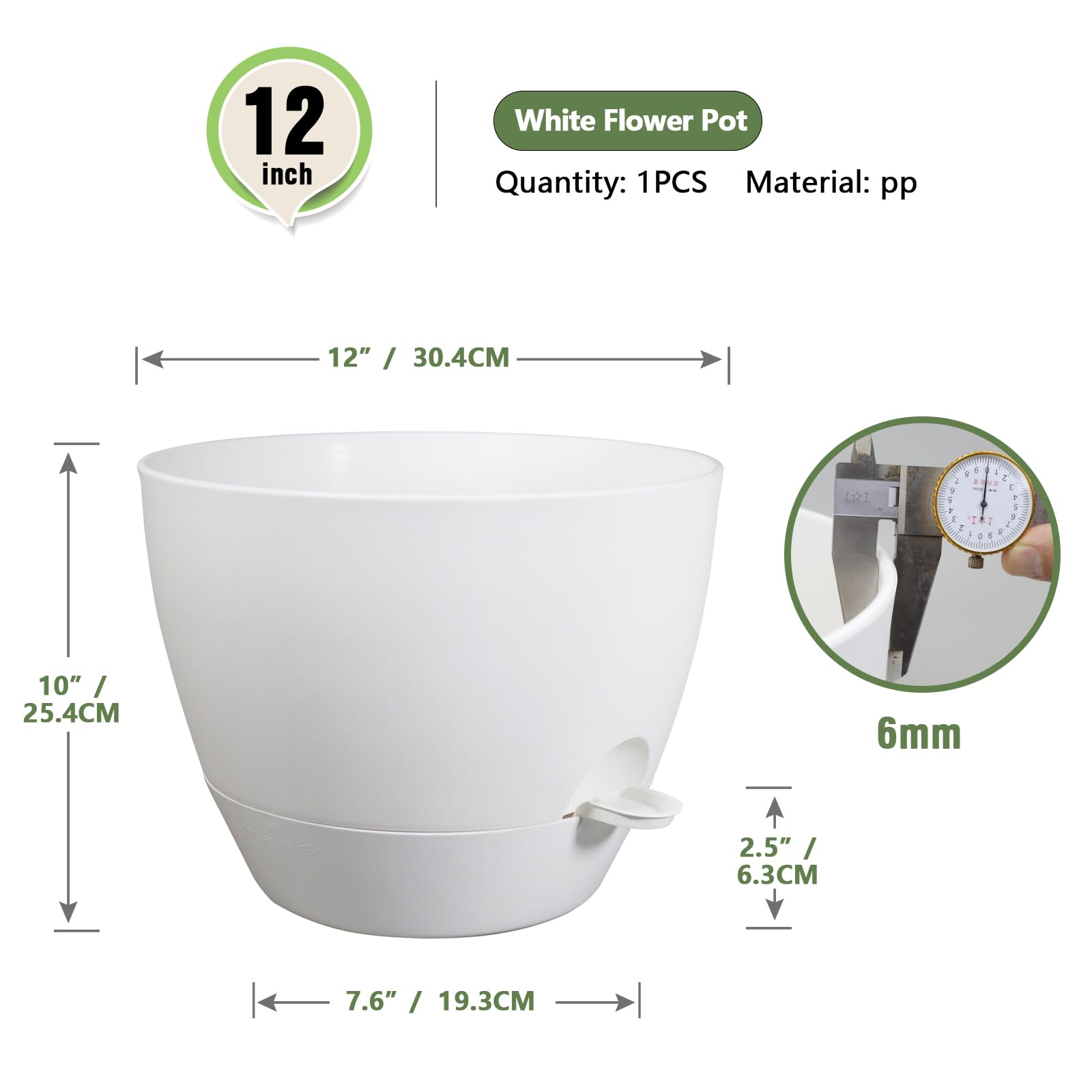 Snapklik.com : Meowell 12 Inch Large Self Watering Pots For Indoor ...