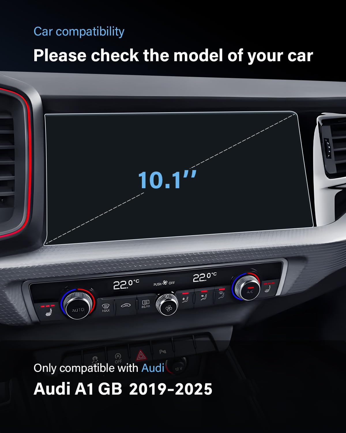 [2 unidades 25,6 cm Nano Protector de pantalla para Audi A1 GB 2019-2023 2024 2025, Nano Protector de pantalla para nuevo Audi A1 GB con tecnología antihuellas] — view 2