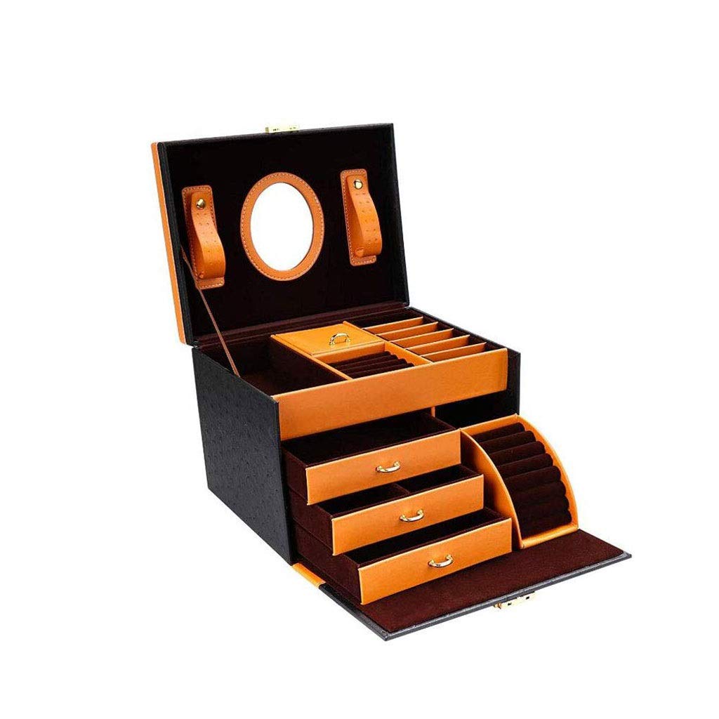 Joyero Joyero de Piel sintética, Organizador de Joyas, Regalo para Mujeres, Negro, para Mujeres, niñas, Anillos, Collares, Pendientes, Pulseras, Organizador