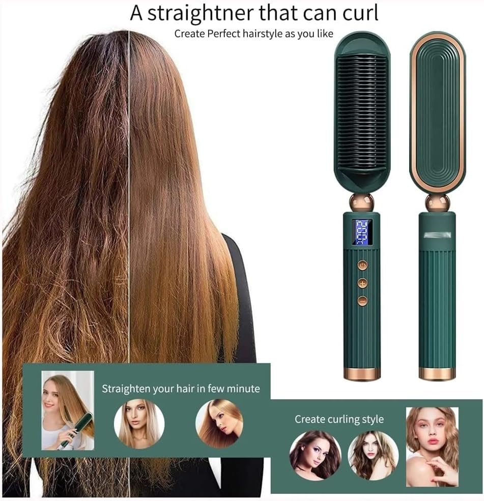 Plancha para el Cabello en Forma de Peine con 7 Niveles de Temperatura, Tecnología de Iones Negativos, Cerámica, 220 V miniatura 6