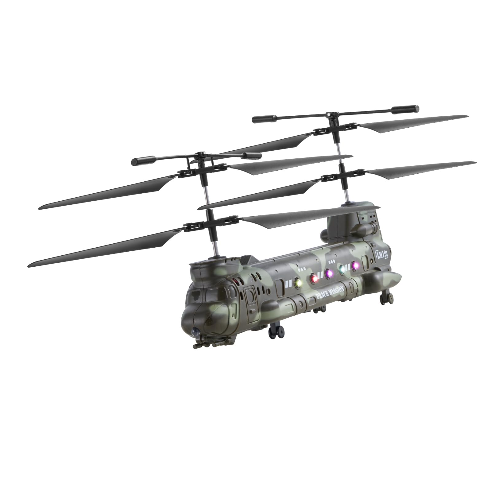 VEVOR RC Helicopter, 2.4GHz Military Remote Control Helicopter, 3.5 Channel RC Airplane for Kid, 20 Mins Flight Time, One-Key Takeoff/Landing & LED Lights, Flying Plane Toys for Kids Ages 8 and up
