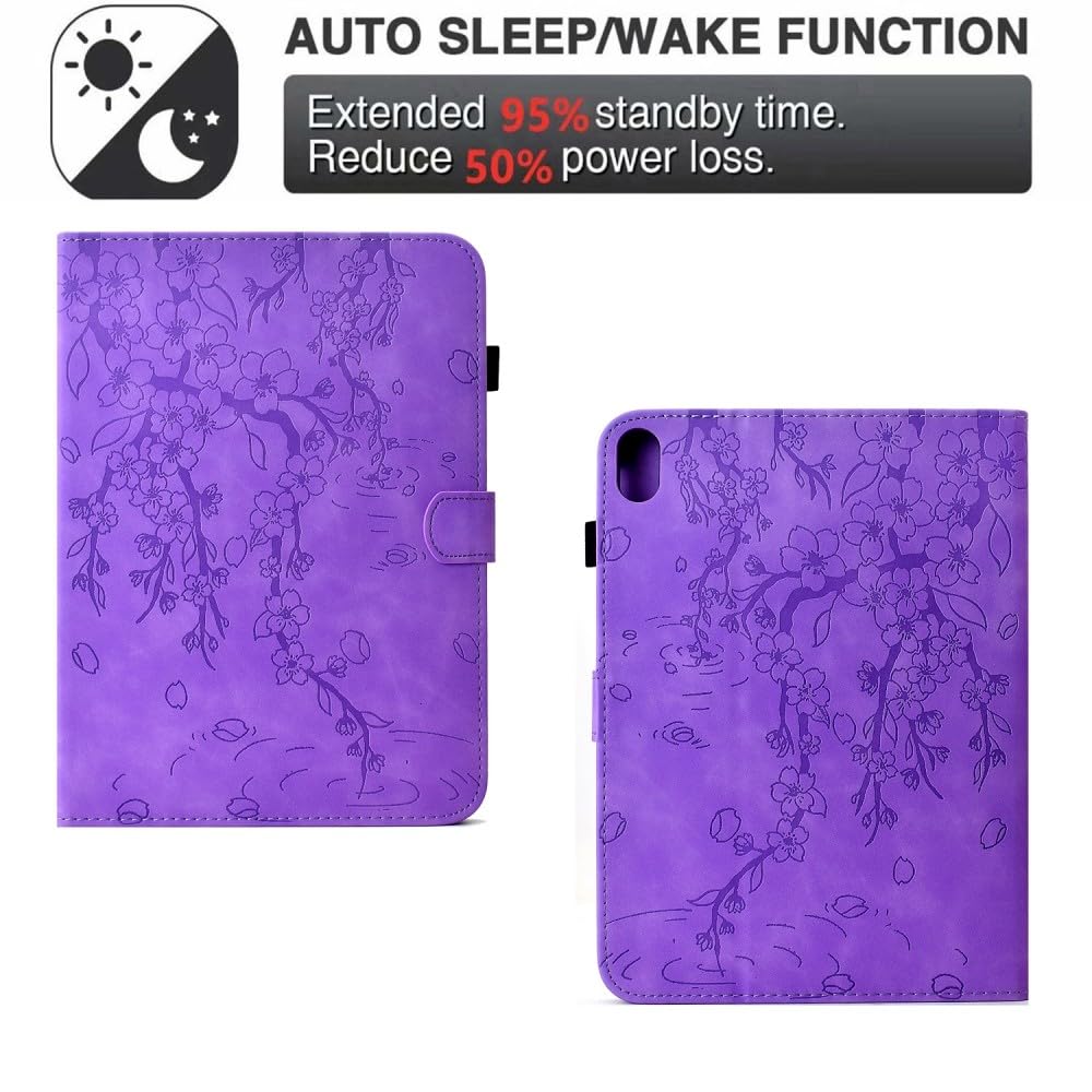 Generic Compatible avec Kindle Paperwhite 2 (2013) (couleur : violet) Étui portefeuille en cuir à motif floral