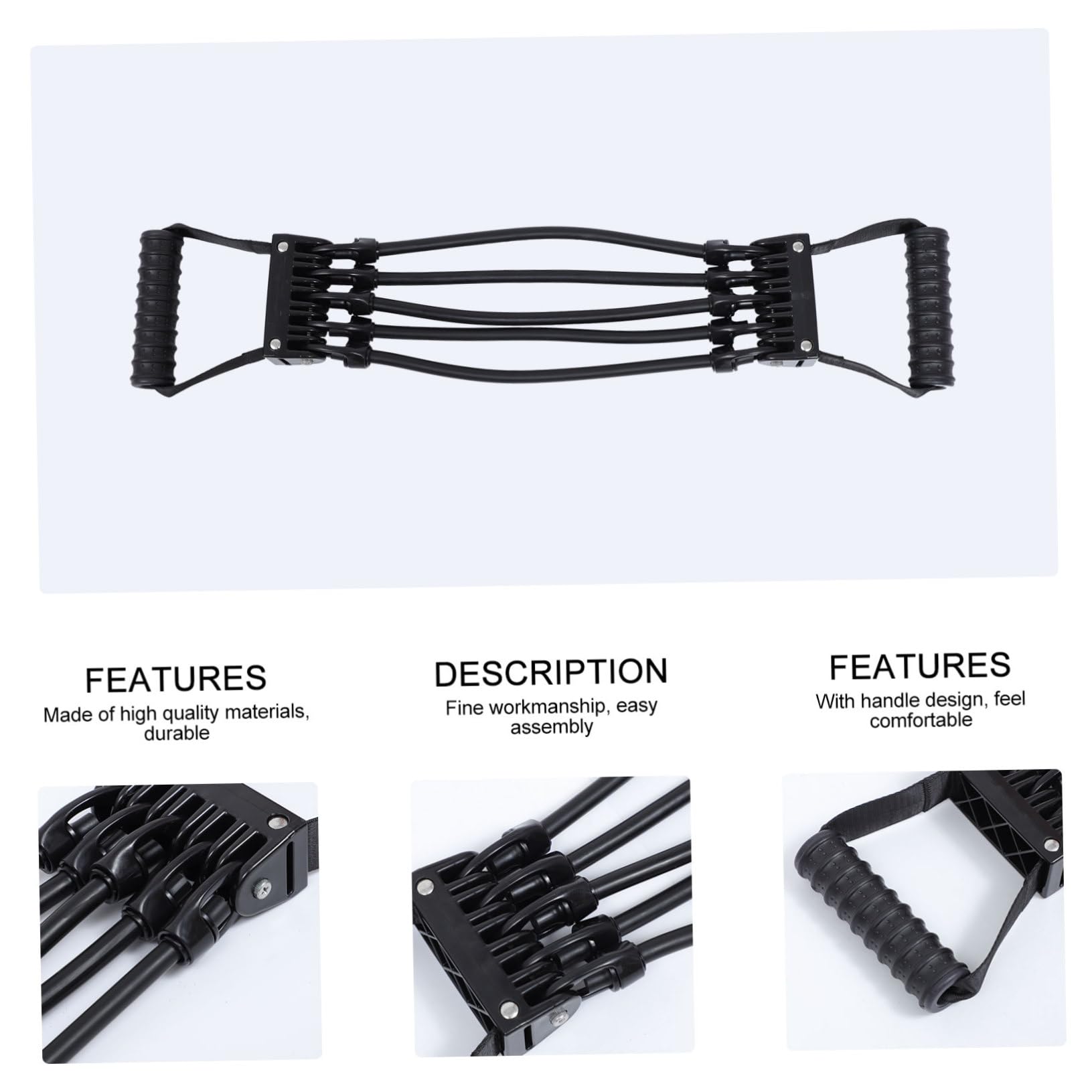 Milisten Banda de Resistencia para Fitness Látex Negro, Super Elasticidad y Diseño Profesional para Principiantes en Musculación y Entrenamiento en Casa