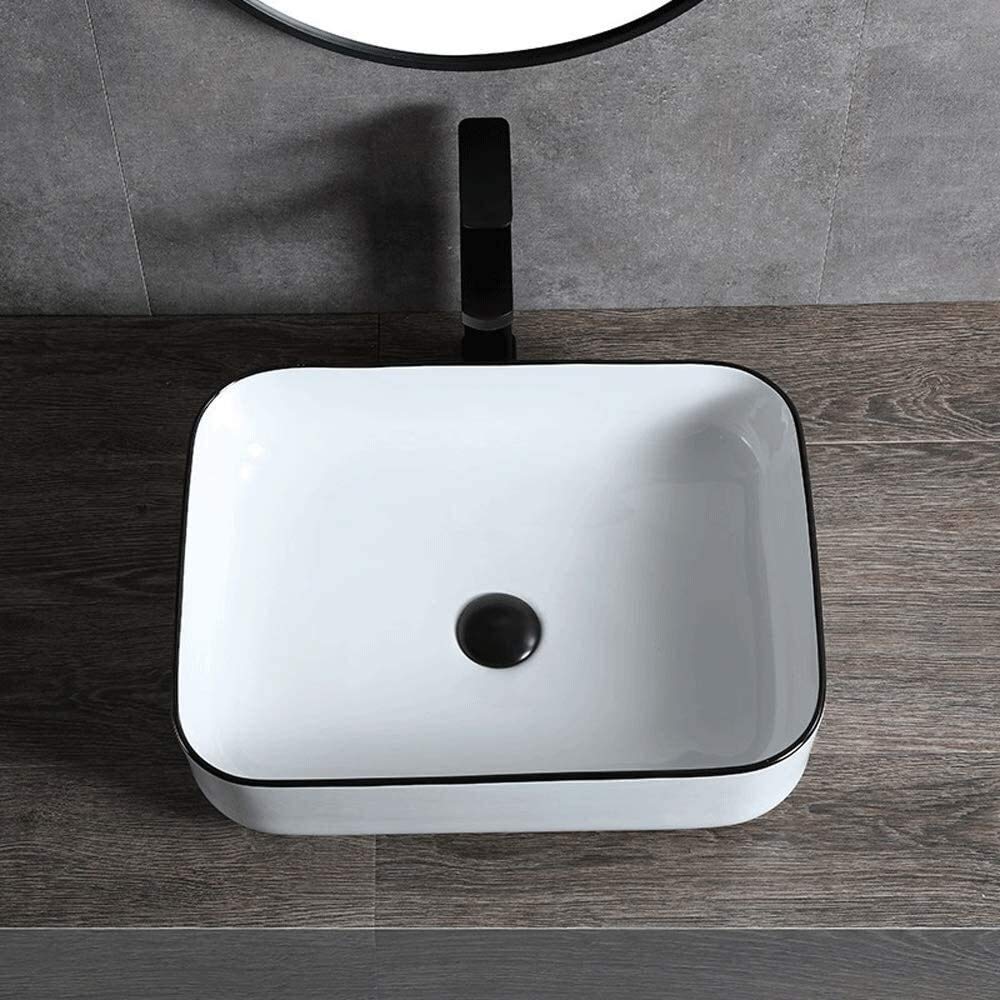 Szafka Pod Umywalkę Z Umywalką, Umywalka Nablatowa, Nowoczesna Porcelanowa Umywalka Nablatowa, Prostokątna Ceramiczna Umywalka Nablatowa, 19,8 X 15,1 Cala