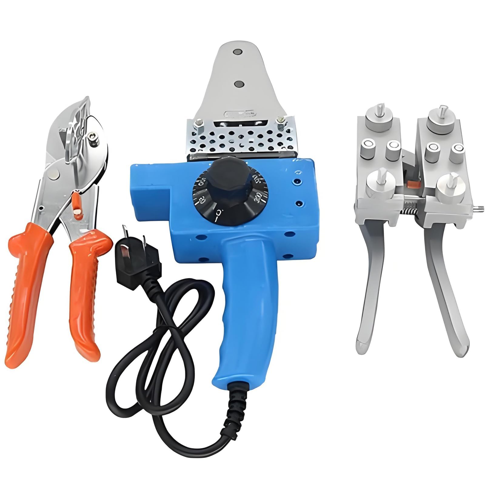 Kit saldatore elettrico a caldo, regolabile da 0 a 300 ℃, per cinghie rotonde, tubi e strisce di plastica con forbici e dispositivo