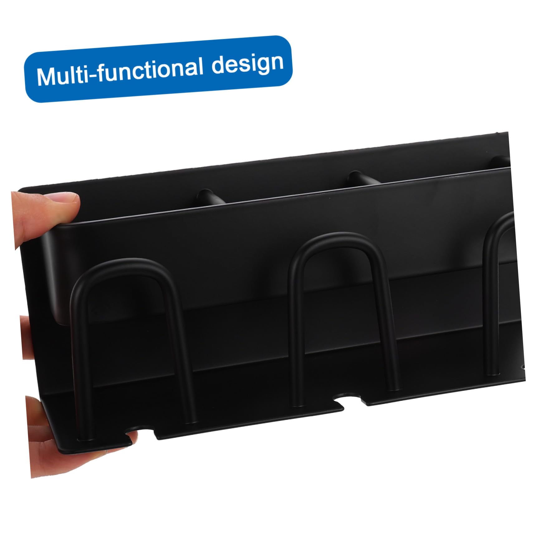 Gatuida Portaspazzolino da Parete in Alluminio Nero Organizer Bagno Multifunzione per Spazzolini Bicchieri e Dentifricio Supporto Compatto con Drenaggio Naturale Facile da Installare e