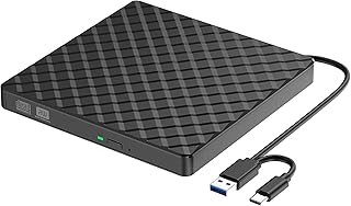 External CD/DVD Drive for Laptop, USB 3.0 CD DVD +/-RW Drive Burner DVD Player, External CD ROM Reader Writer Optical Drive Compatible with Laptop PC Mac MacBook Windows 11/10/8.1/7 Linux