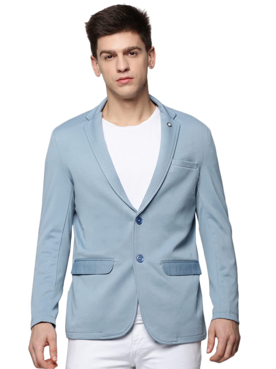 Men Solid Front-Open Casual Blazer | Notched Lapel Full Sleeves Cotton Blazer for Mens | Slim Fit Regular Length Blazer for Men's-image-10