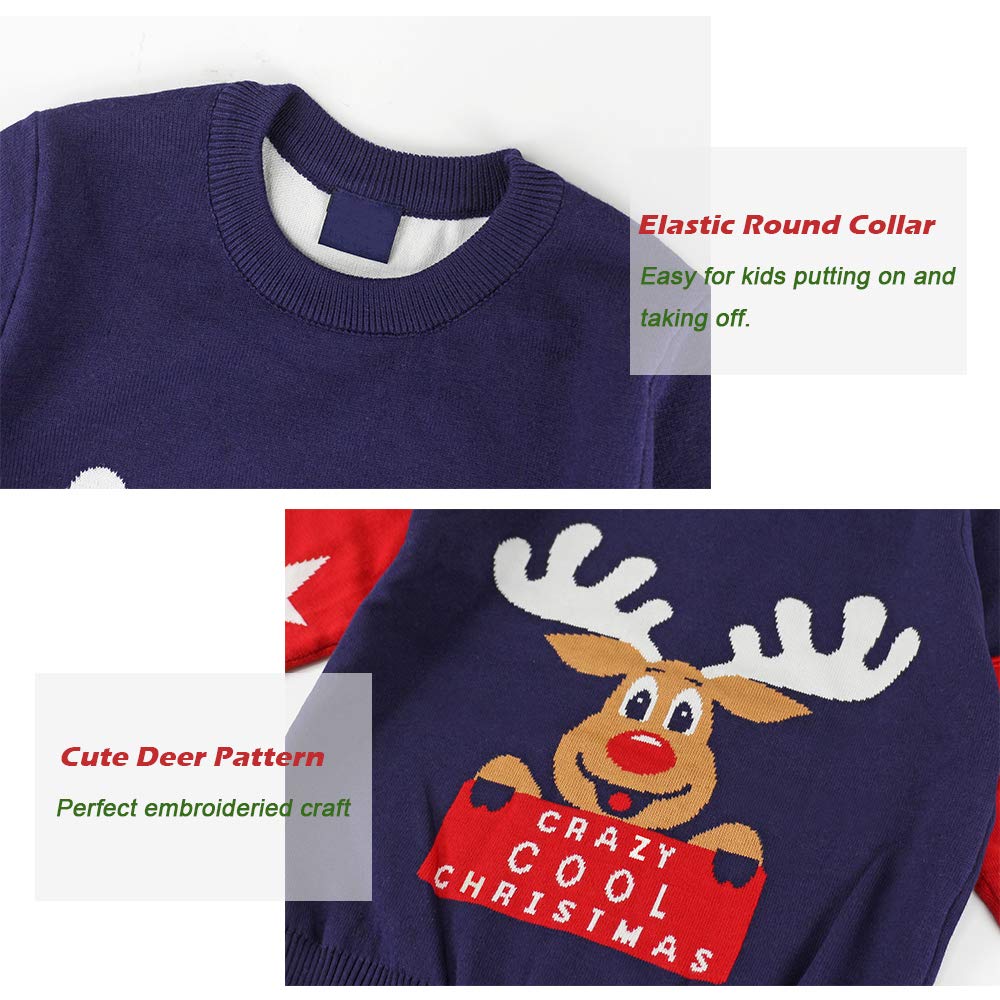 Suéter de Punto de Invierno para bebé, Navidad, Manga Larga, Sudaderas, Ropa cálida, 1-6 años