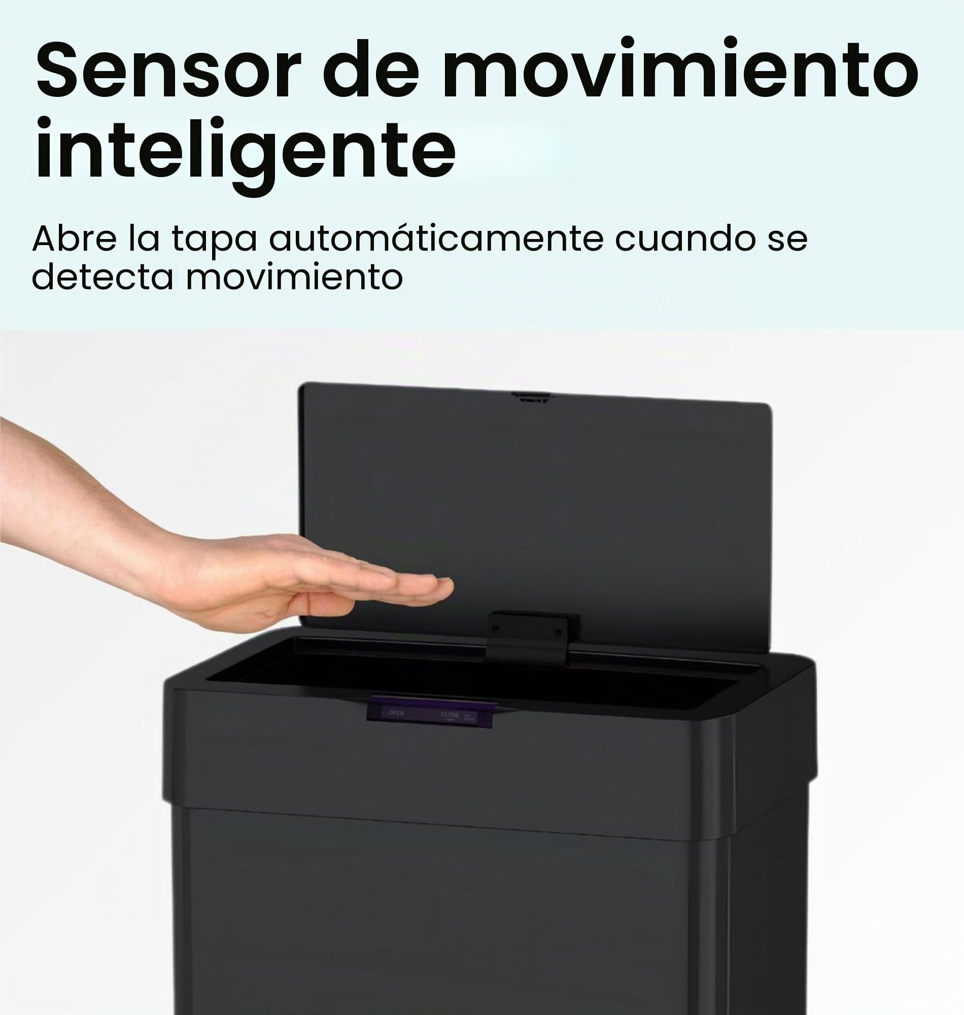 Five Stars Papelera con Sensor - 60 Litros / 2x 30 Litros - Separación de residuos - Basura de acero inoxidable - Papelera 2 compartimentos - Papelera - Papelera - Basurero - Tapa de cierre suave