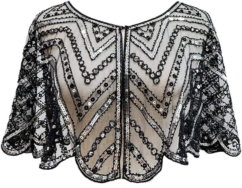 1920s Shawl Evening Shawl Bridal Wrap Handmade Sequin Beaded Shawls And Wraps For Evening Dresses Wedding Party Etc - Image 6