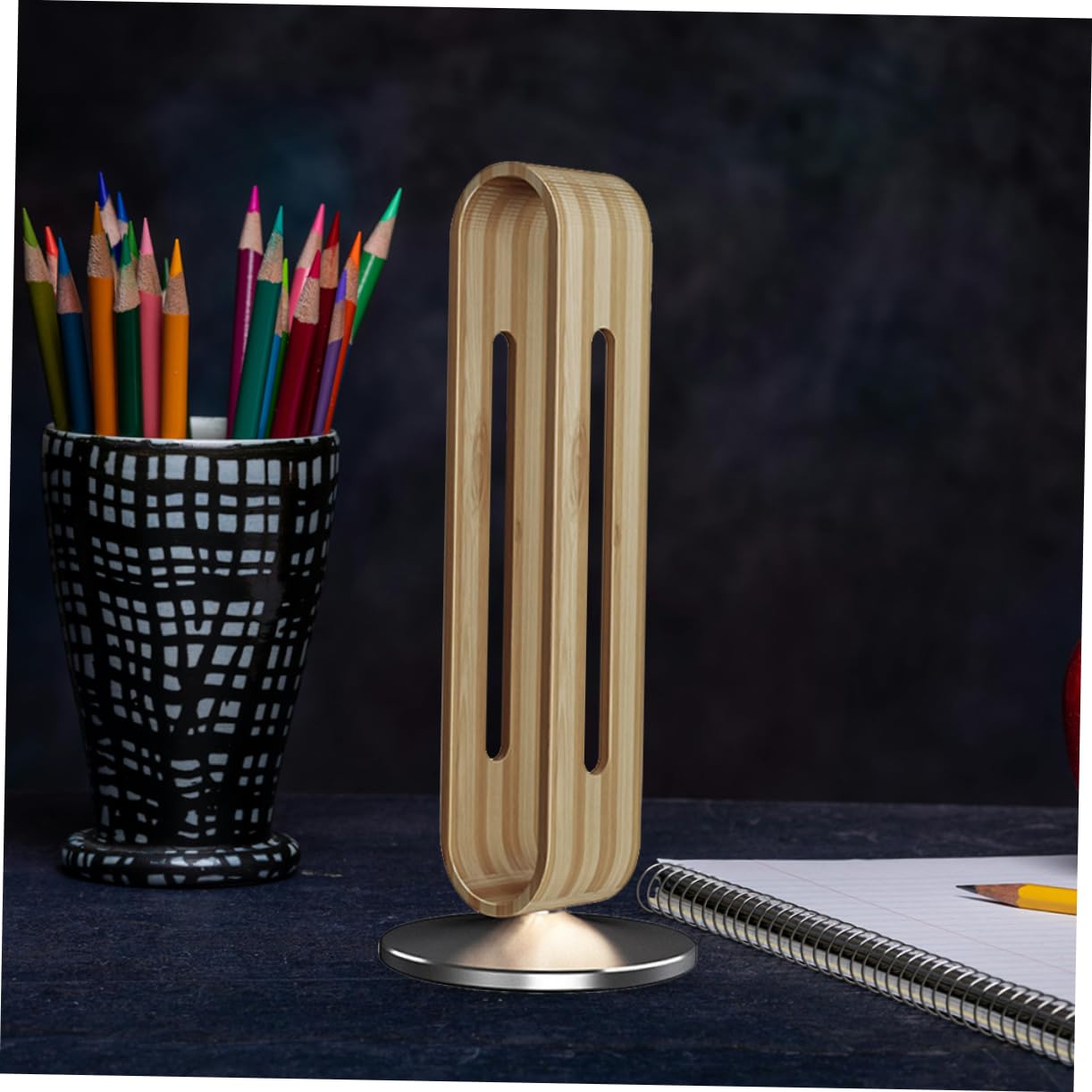 Supporto per Cuffie da Tavolo in Lega di Alluminio, Bamboo | Struttura Base Antiscivolo, Regge Fino a 3kg, Protegge Piano da Graffi