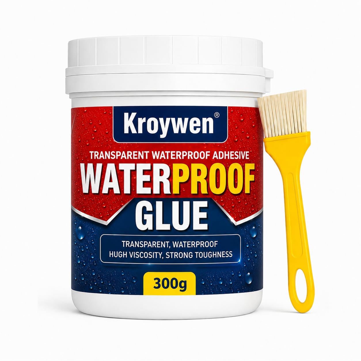 KROYWEN Crack Seal Glue 300gm with Brush Transparent Waterproof Resin Epoxy for Roof Leakage Crack Seal Agent Roof Water Leakage Solution Water Proof Glue for Waterproofing (300 GM / 1 PACK)-image-16