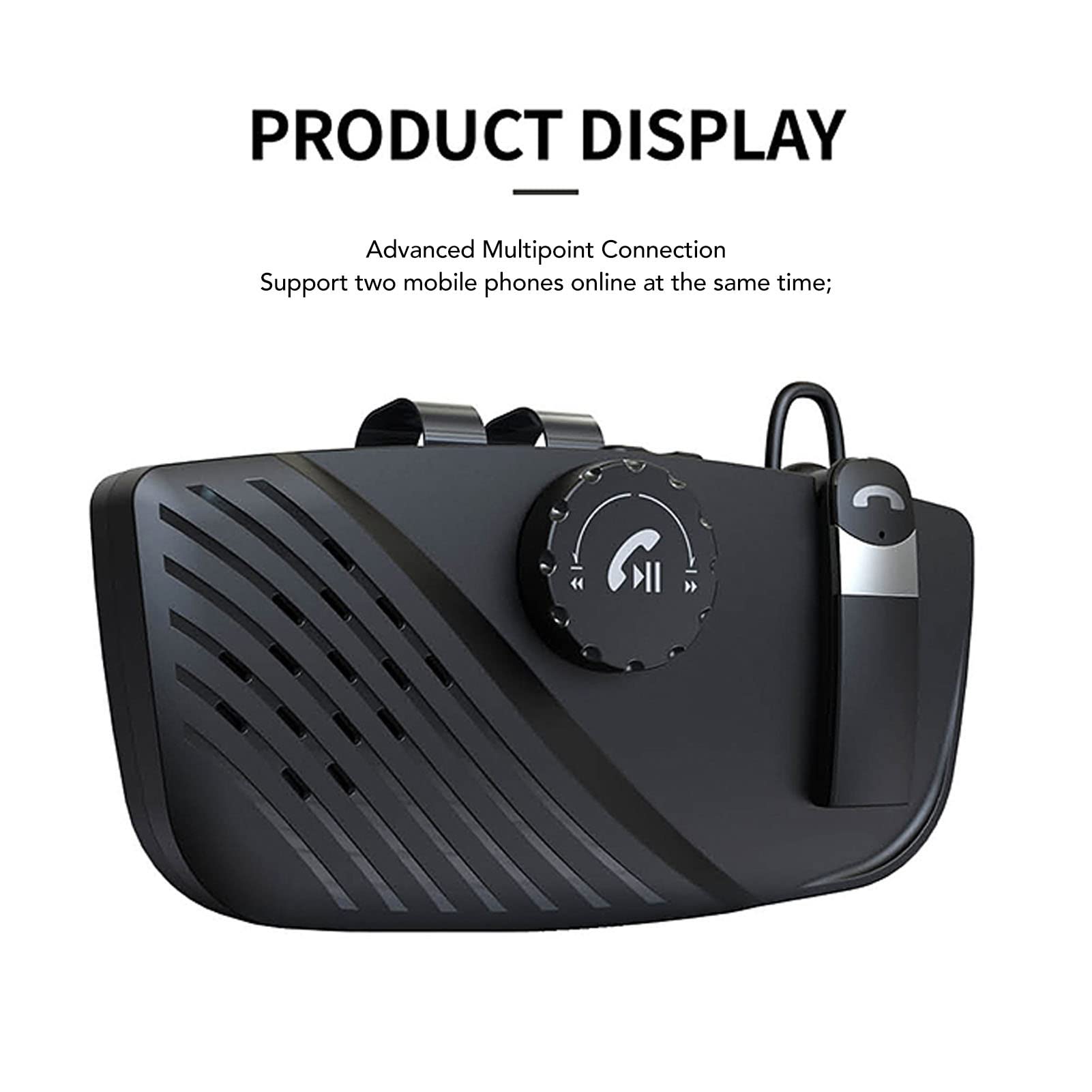Vivavoce per Auto Bluetooth 5.0, Può Cambiare Rapidamente Chiamate Private, Connessione Automatica, con Clip Posteriore in Metallo, Kit Vivavoce per Riduzione Del Rumore Dell'auto per Camion, Autobus