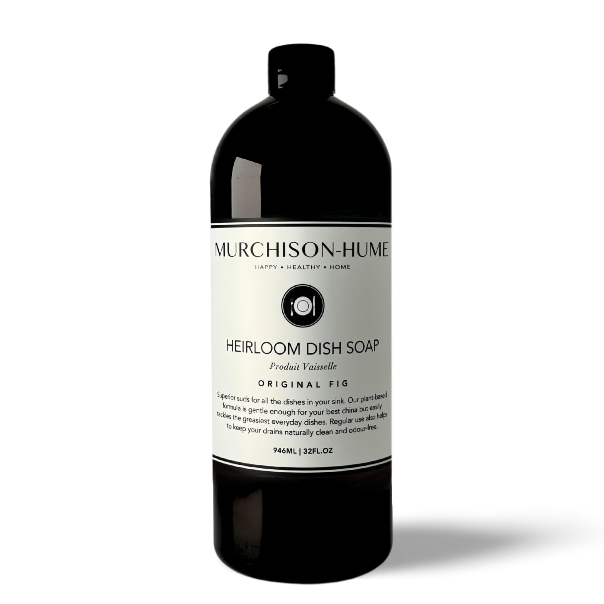 Murchison-Hume Heirloom Dish Soap Refill | Plant-Based Dishwashing Liquid | Cuts Grease | Gentle on Hands | Hypoallergenic | Biodegradable | Safe for Fine China | Original Fig | 32 fl oz