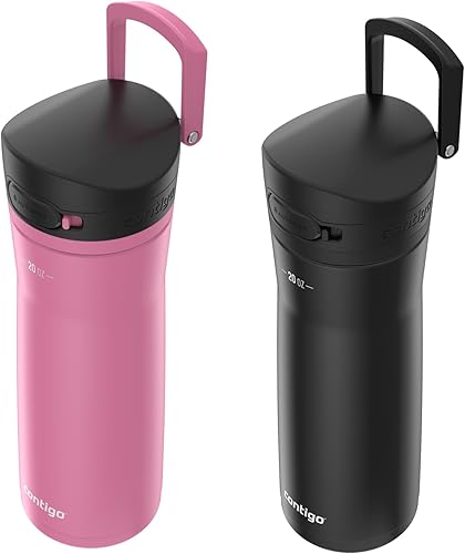 Miniatura 4 de Contigo Jackson Chill 2.0 Botella de agua con tapa Autopop, 20 onzas, paquete de 2, rosa y negro