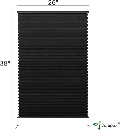 Miniatura 42 de Dulepax Persianas plisadas para autocaravana, 38 pulgadas de ancho x 38 pulgadas de largo, persianas de ventana negras para autocaravana, persianas