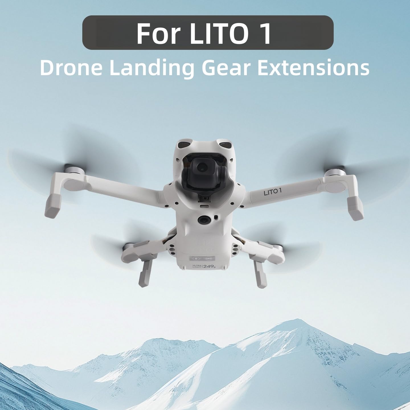 Train d'atterrissage compatible avec drone DJI LITO 1/X1, pieds extensibles de hauteur pliables, pieds de protection résistants aux rayures (trépied arrière)