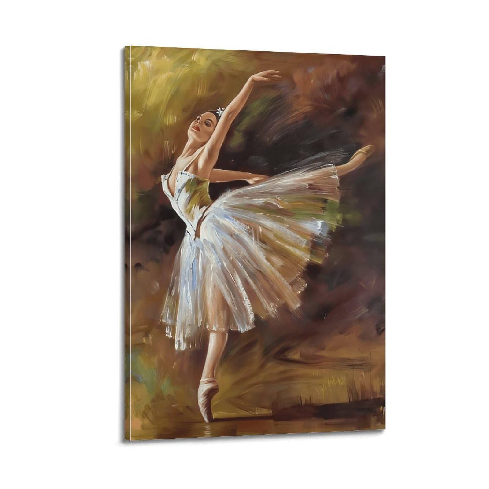 Sjwiner Frame-Style Edgar Degas Dancer Ballerina Canvas Wall Art Decor Living Room Modern Family Bedroom 12X18inch(30X45cm)