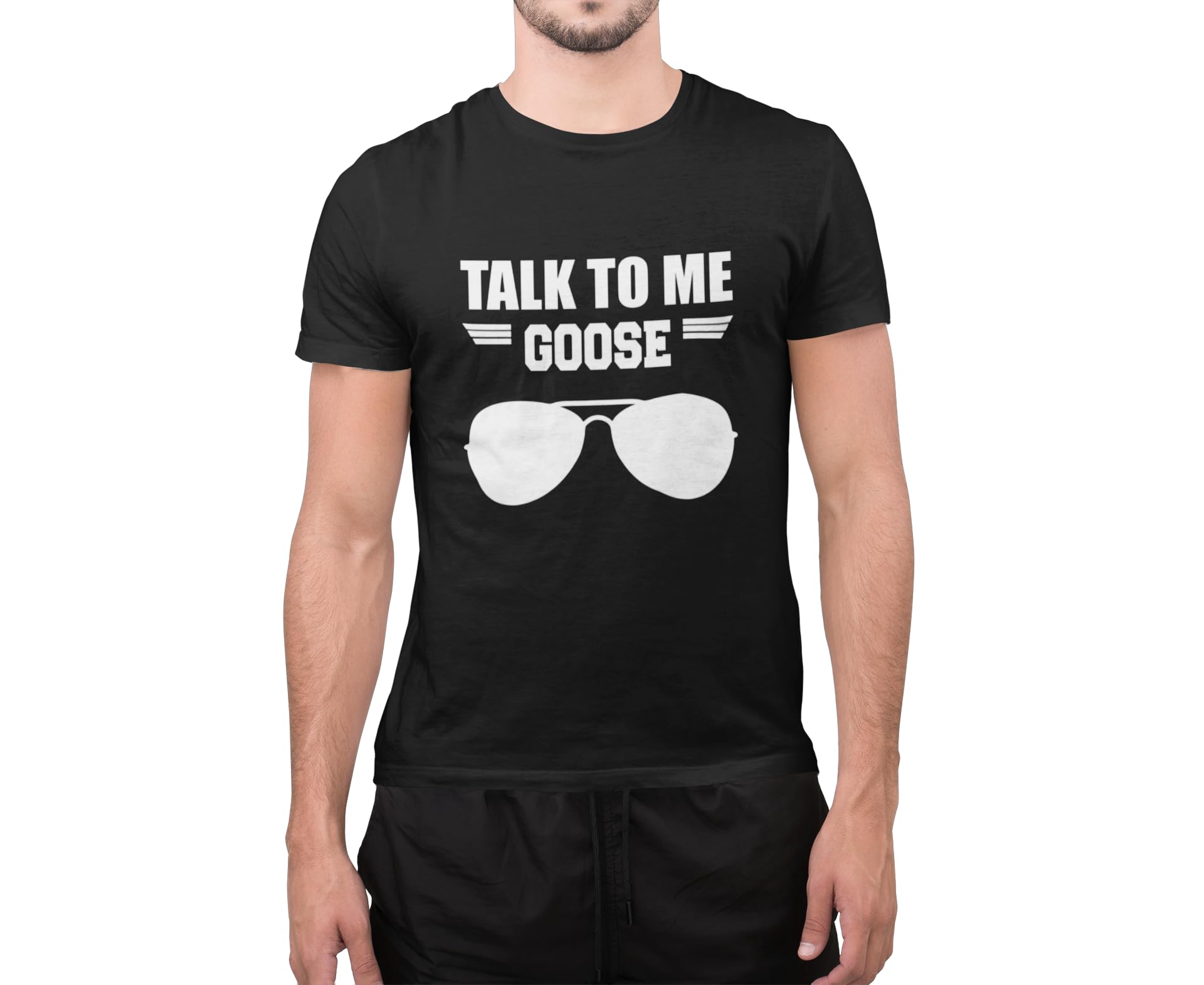 Graphic Impact Unisex Black Funny Inspired Talk To Me Goose Sarcastic 90'S Top Retro Movie Slogan Gift For Friend Teen Adults T-Shirt (Medium - )