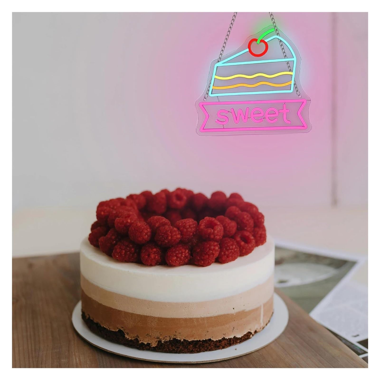 Decoración Lámparas Letreros De Neón Para Pasteles, Luces Dulces Alimentadas Por USB, Adecuadas Para Decoración Panadería, Tienda Postres, 32cmx34cm