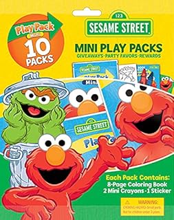 Bendon Sesame Street Mini Play Packs, Each with Mini Coloring Book, 2 Mini Crayons, and a Sticker,10-Pack (Sesame Street)