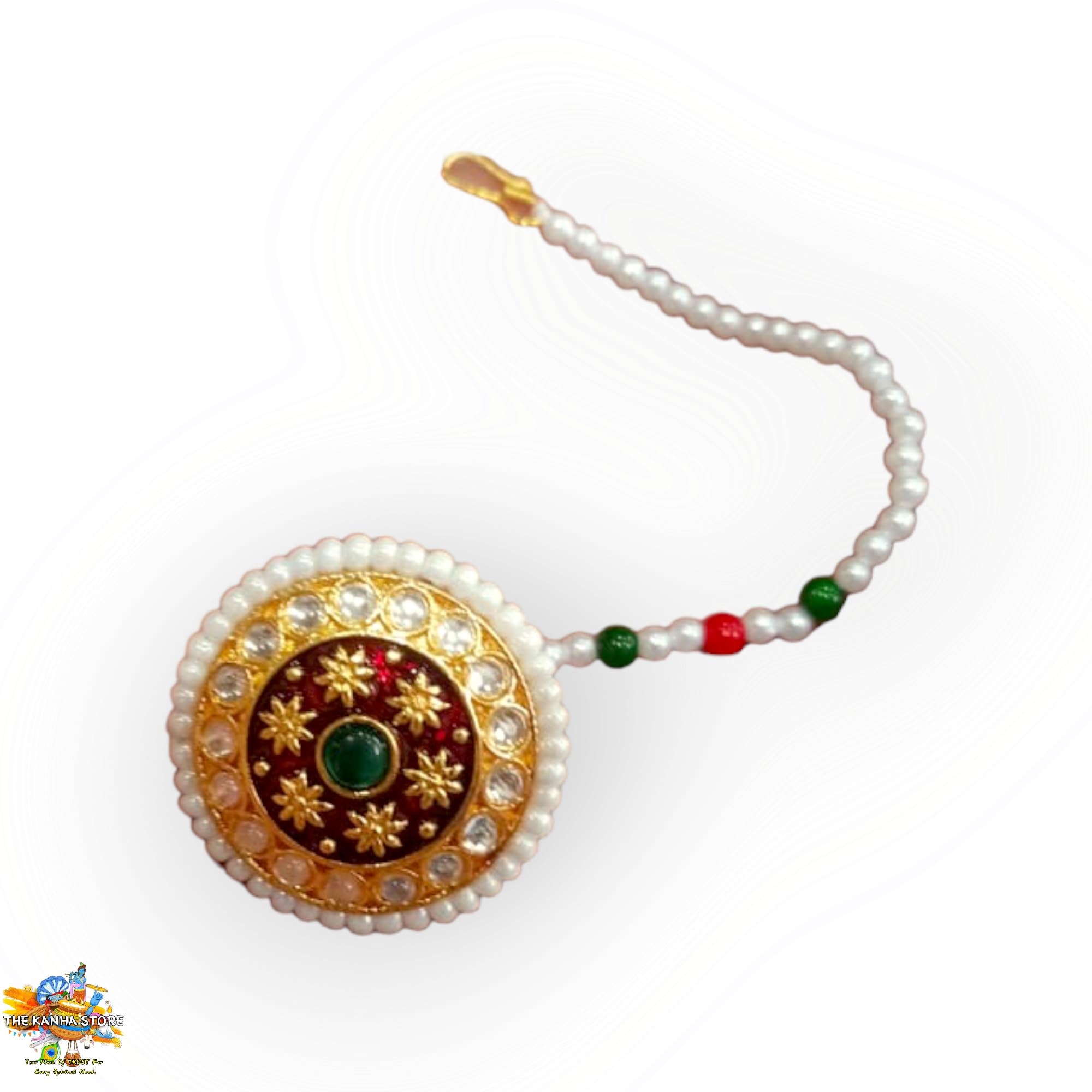 Brij Sugandha Big Size Borla 4.5 Inch Length Big Maang Tikka for Devi Maa/Radha Rani Idol – Metal Golden Kundan Tika The Kanha Store (B0C9DW7W99) Amazon Price History, Amazon Price Tracker
